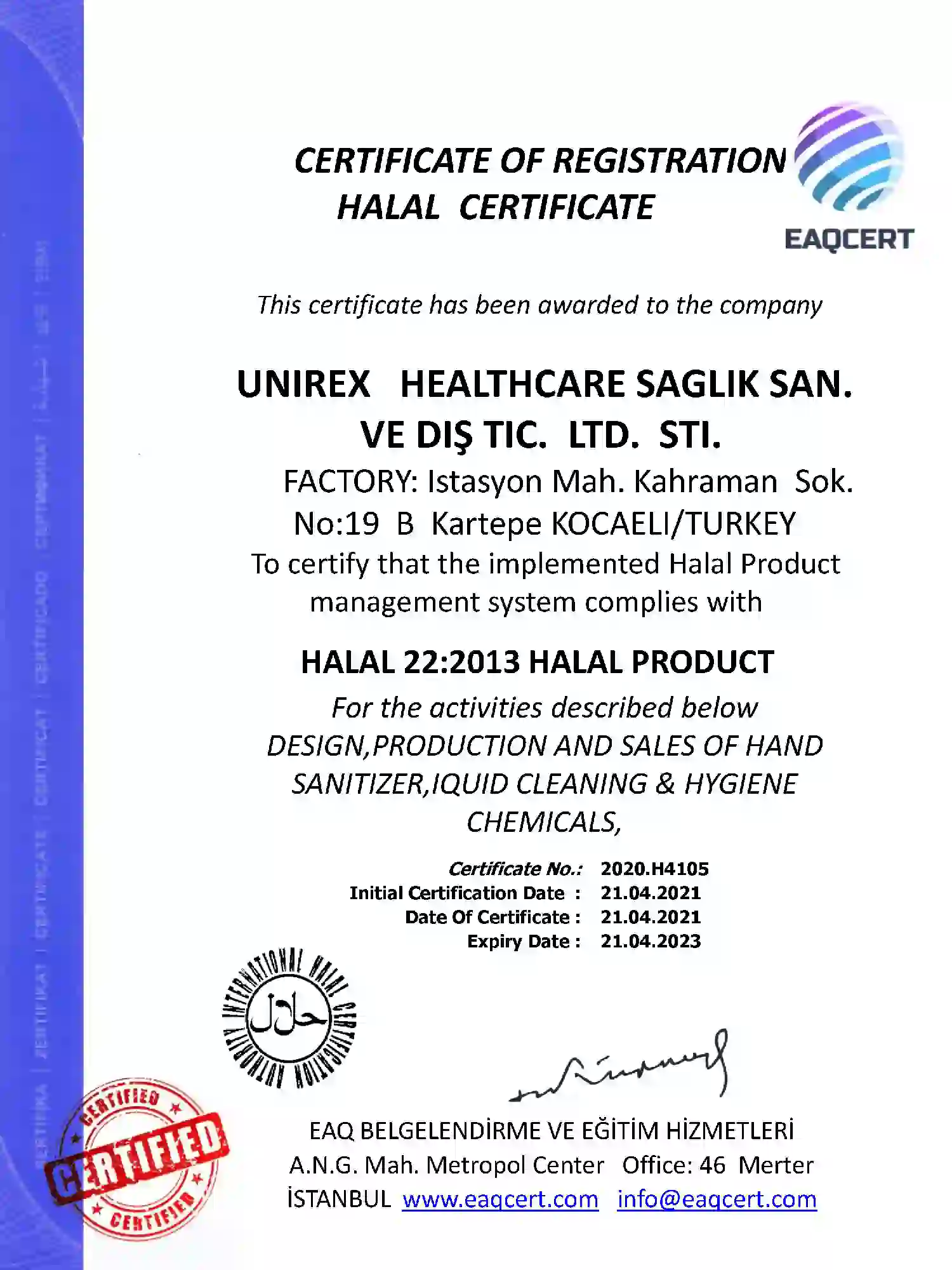 Halal certificate